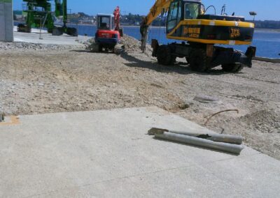 obras nuevo firme en Muelle Sur Mirasol